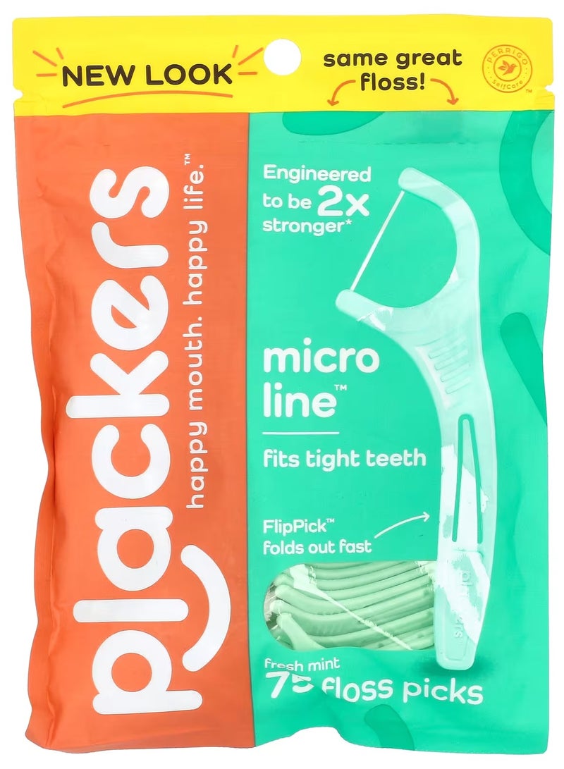 بلاكرز‏ خيوط تنظيف الأسنان ، نعناع منعش ، 75 قطعة