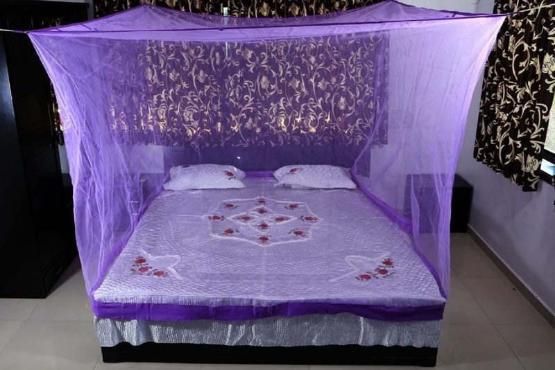 Neekshaa Combo Pack Mosquito Net for Double Bed Polyester Mosquito Net for Baby | Bedroom | Family_Size-6x6 FT_Color-Orange,Purple - Image 3
