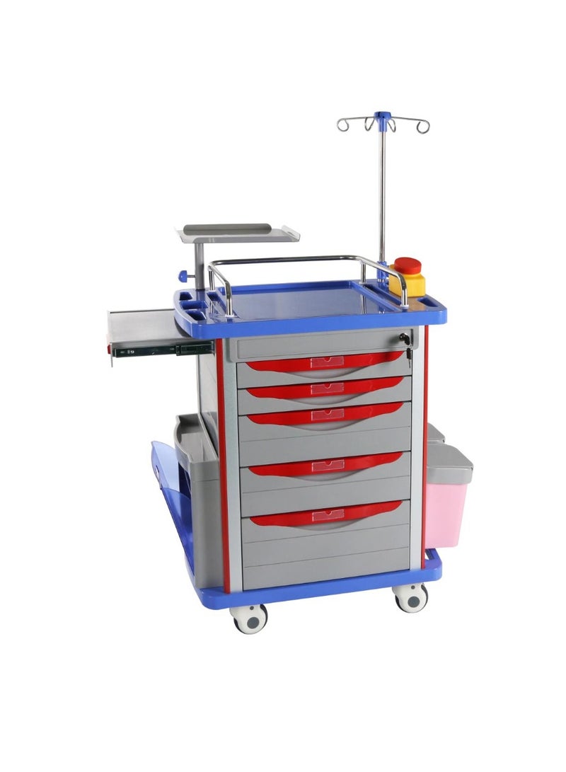GRACE MEDY ABS Emergency Cart – Durable Hospital Crash Cart with Lockable Drawers - Image 1