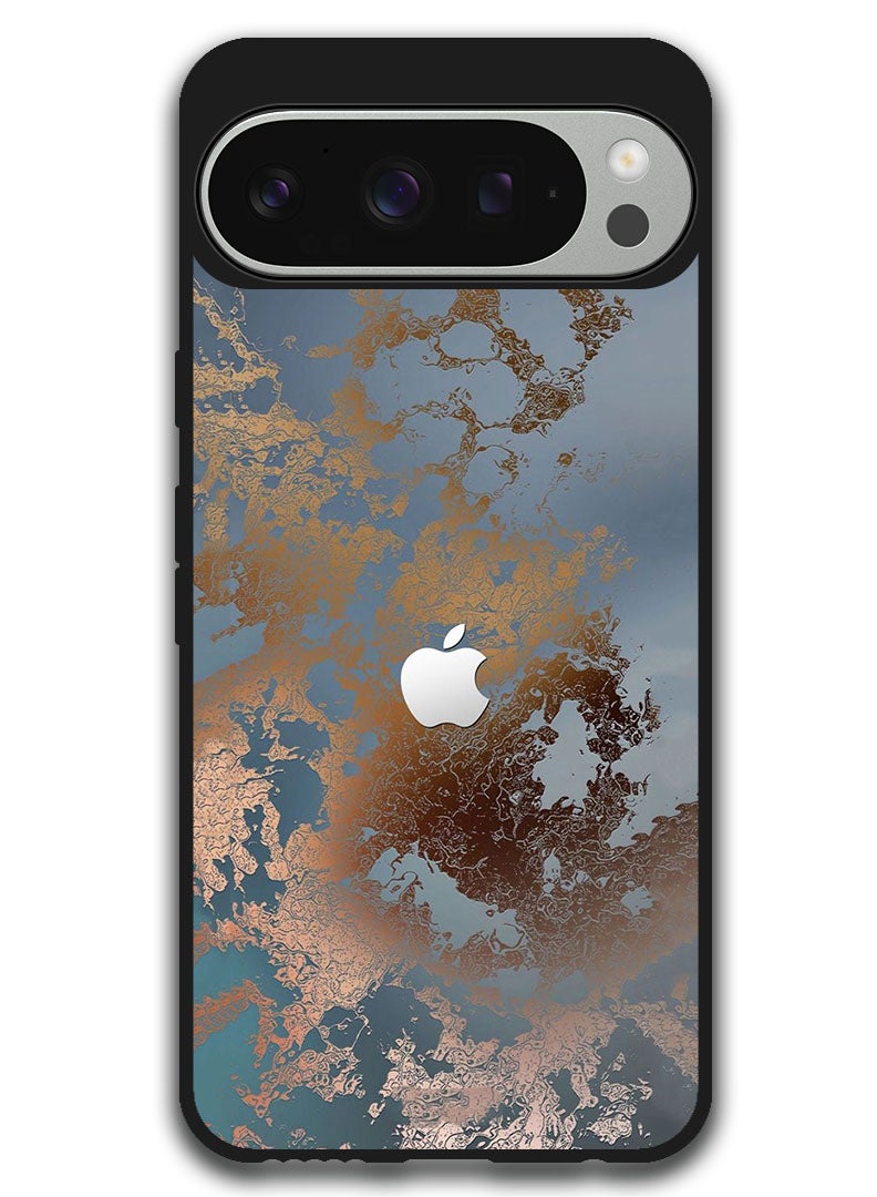 Theodor Protective Case Anti Scratch Shock Proof Bumper Cover For Google Pixel 9 Pro Golden Grey Design - Image 1