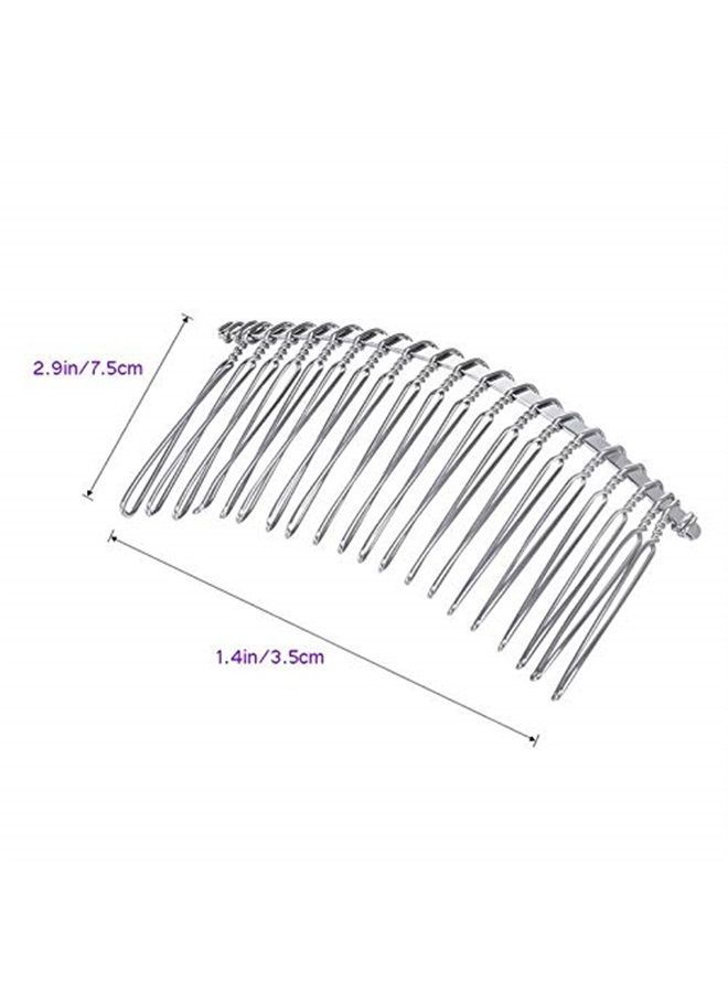 Rocutus 10 pieces 20 Teeth Fancy DIY Metal Wire Hair Clip Combs Metal Wire Hair Combs Wire Twist Bridal Wedding Veil Combs for Women (Black) - Image 5