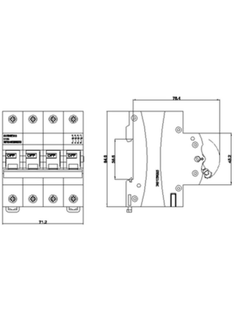 Siemens 5TE3 Switch Disconnector – High-Performance Isolator - 4 pole 80A - IEC 60947-3 Compliant - (Model-5TE3480-0RC) - Image 2