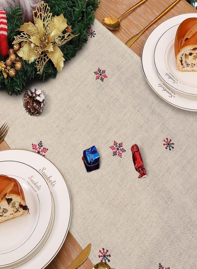 Bonhause Buffalo Plaid Merry Christmas Trees Table Runner 13x72 Inch Snowflake Deer Seasonal Winter Holiday Kitchen Dining Table Decoration for Indoor Outdoor Home Party Decor - Image 5