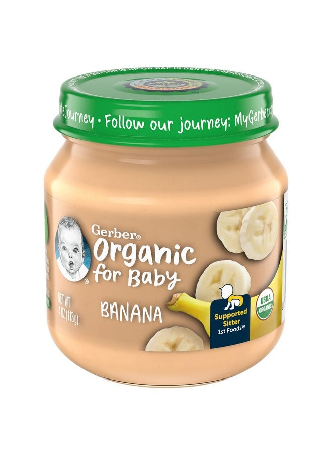 Gerber - Gerber Organic Banana Baby Food, 4 Oz Jar - Image 1