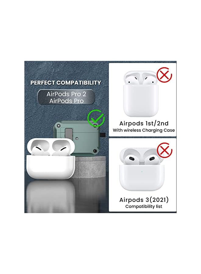 KASTWAVE Air Pods Pro Case Cover Secure Lock Olytop Armor Full Body Rugged Air Pod Pro Protective Case Men With Carabiner Cool Air Pods Pro Shockproof Shell Case For Air Pods Pro 2019 - Image 2