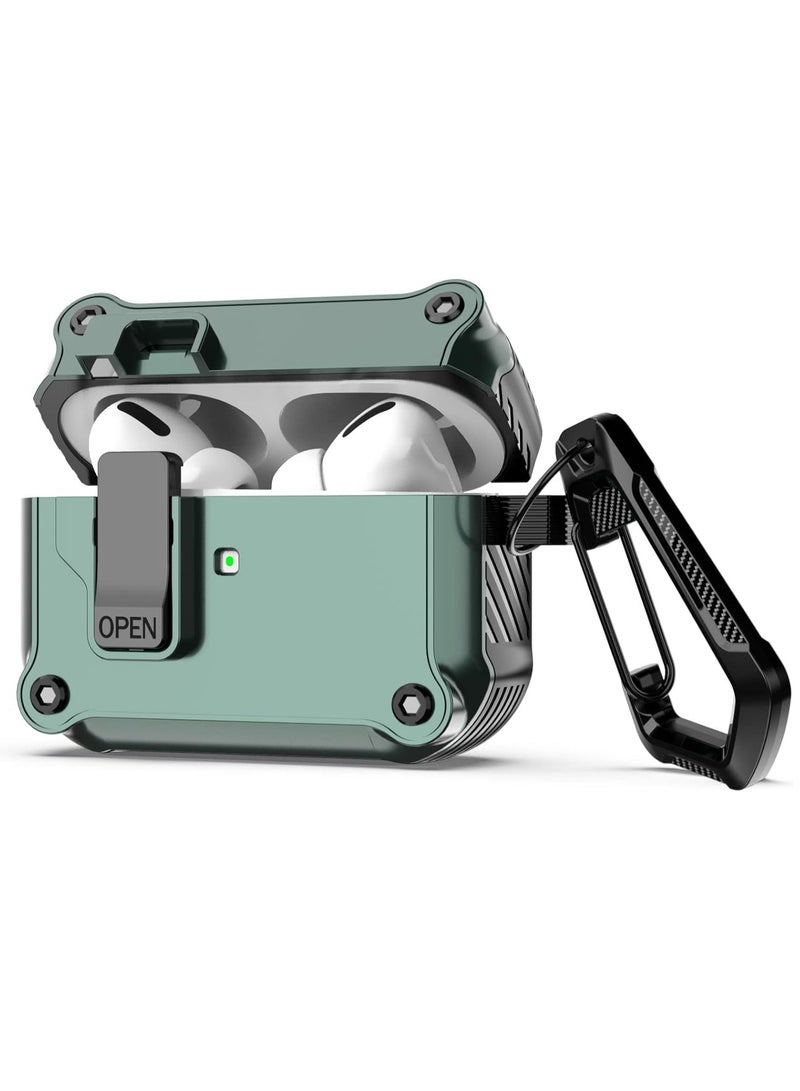 KASTWAVE Air Pods Pro Case Cover Secure Lock Olytop Armor Full Body Rugged Air Pod Pro Protective Case Men With Carabiner Cool Air Pods Pro Shockproof Shell Case For Air Pods Pro 2019 - Image 1