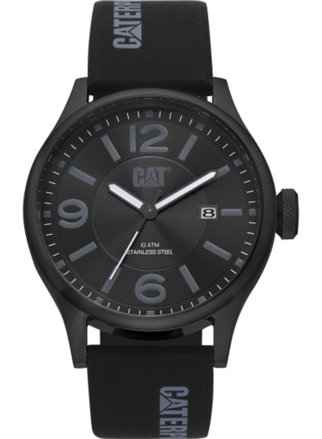 CATERPILLAR ساعة كاتربيلر دايموند ذات قرص أسود، حزام سيليكون أسود - QB.161.21.131 - Image 1