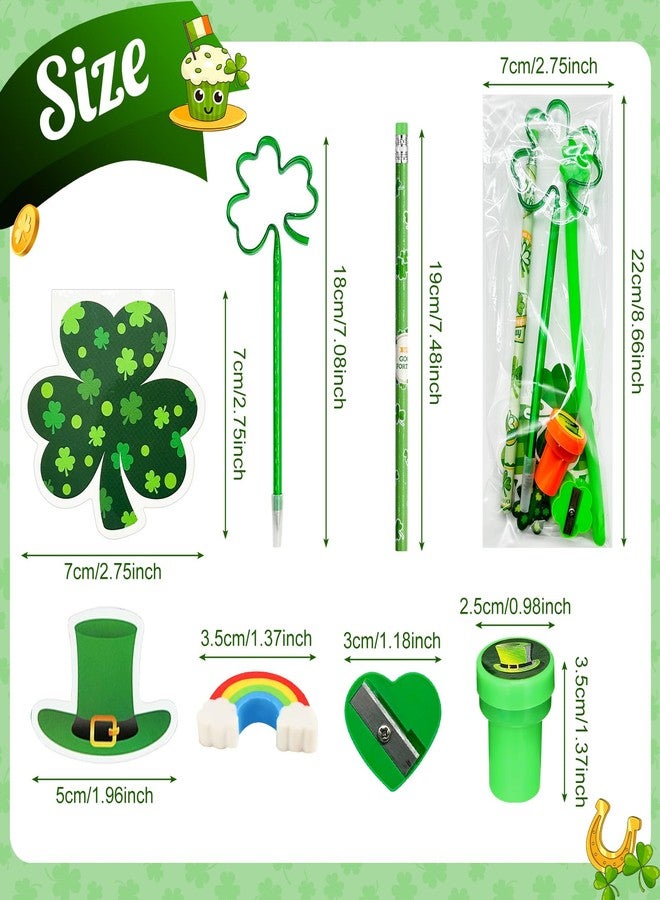 Cinrobiye 134 Pcs St Patrick’s Day Party Favors Bulk, Irish Goodie Bag Fillers with Pencils Erasers Stamps Saint Patrick Classroom Prizes Bingo Rewards School Party Treats Gifts - Image 2
