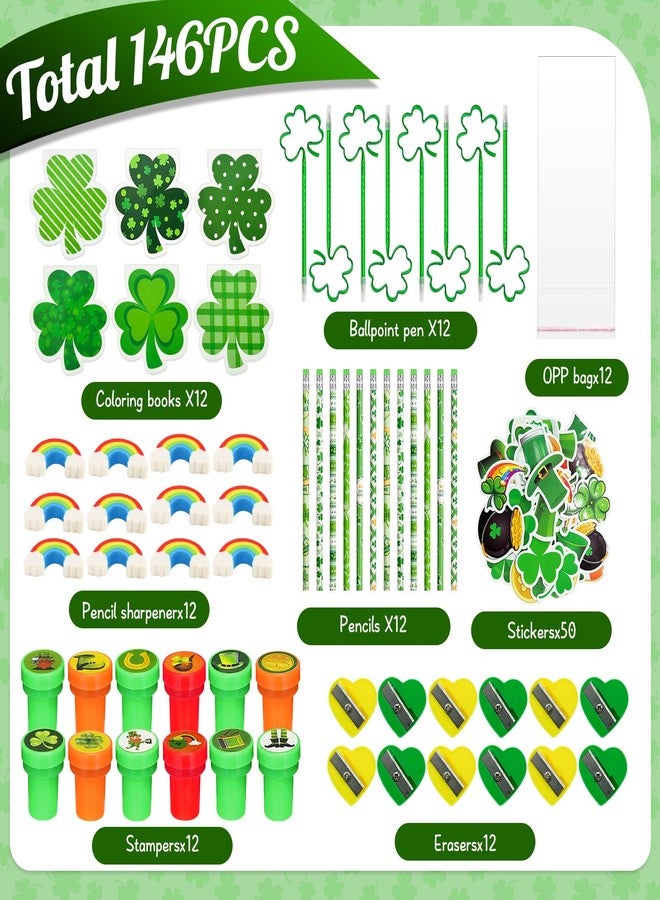 Cinrobiye 134 Pcs St Patrick’s Day Party Favors Bulk, Irish Goodie Bag Fillers with Pencils Erasers Stamps Saint Patrick Classroom Prizes Bingo Rewards School Party Treats Gifts - Image 3