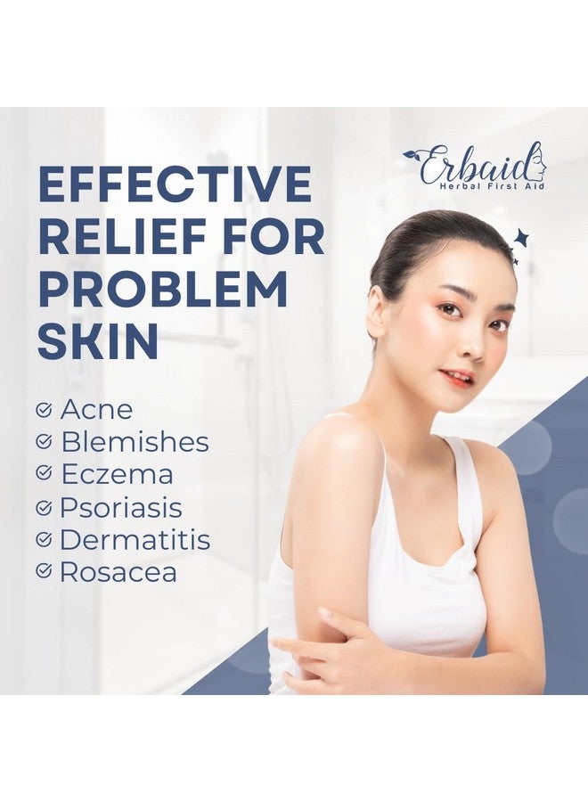 Erbaid Pyrithione Zinc Soap Bar for Face & Body, 4oz | 2% ZnP Bar Soap Skin Repair Cleanser for Acne, Rosacea, Eczema, Dermatitis, Psoriasis, Itching | Cleansing, Calming Zinc Facial Wash Made in USA - Image 3