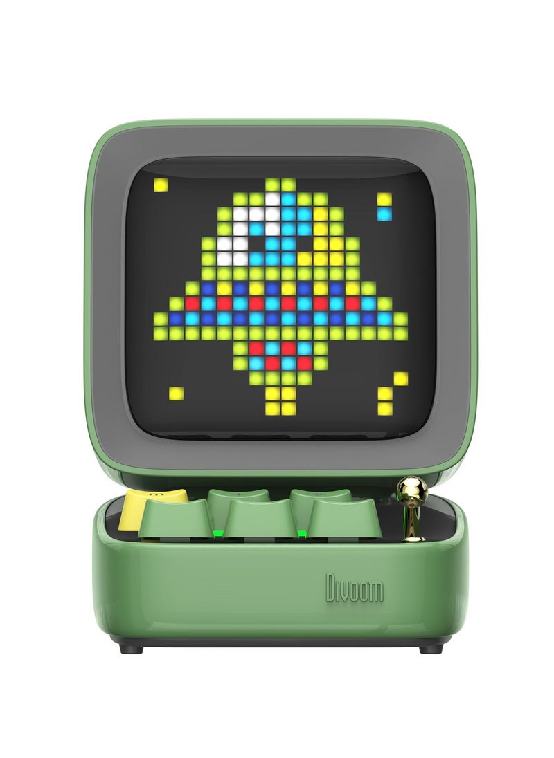Divoom Ditoo Pro Bluetooth Mini Speaker App controlled Front Screen Green  - Image 1