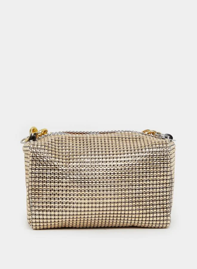 Styli Chain Drop Embellished Handbag with Chain Strap