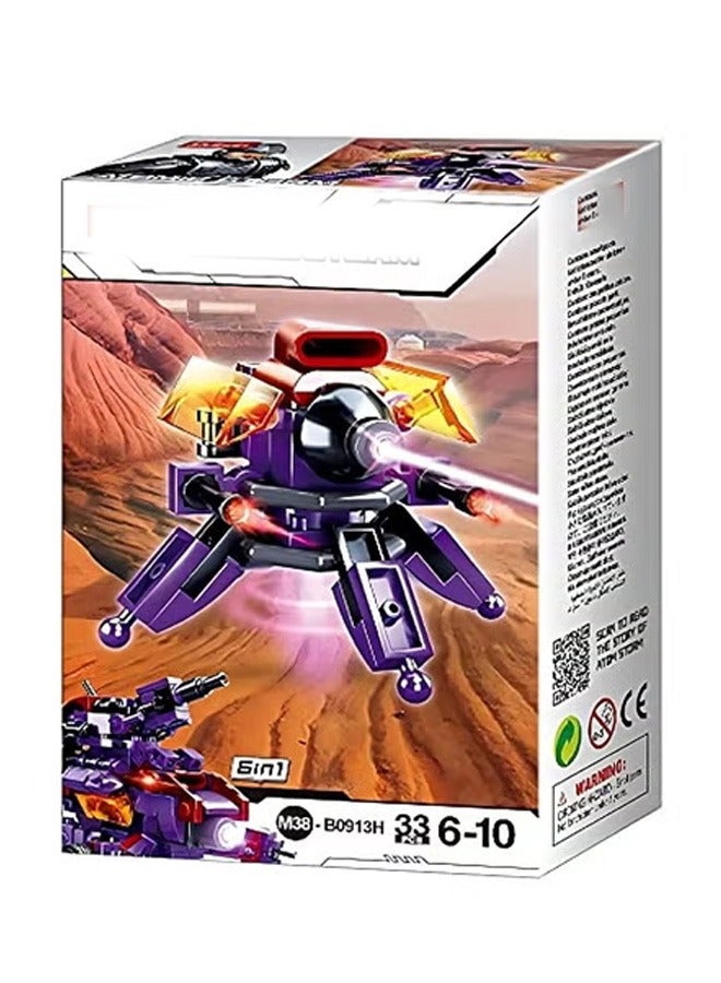 Sluban Purple vehicle or robot shaped cubes 33 pieces