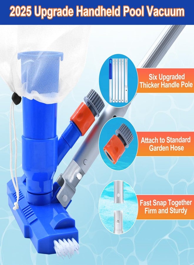 SpinLaLa Upgraded Wide-Head Pool Vacuum with Side Brush - Manual Jet Cleaner Kit for Above Ground Pools, Includes 6 Section 67" Poles, Mesh Bag and Matte Metal Handle - Ideal for Spas, Hot Tubs, and Small Pool - Image 5