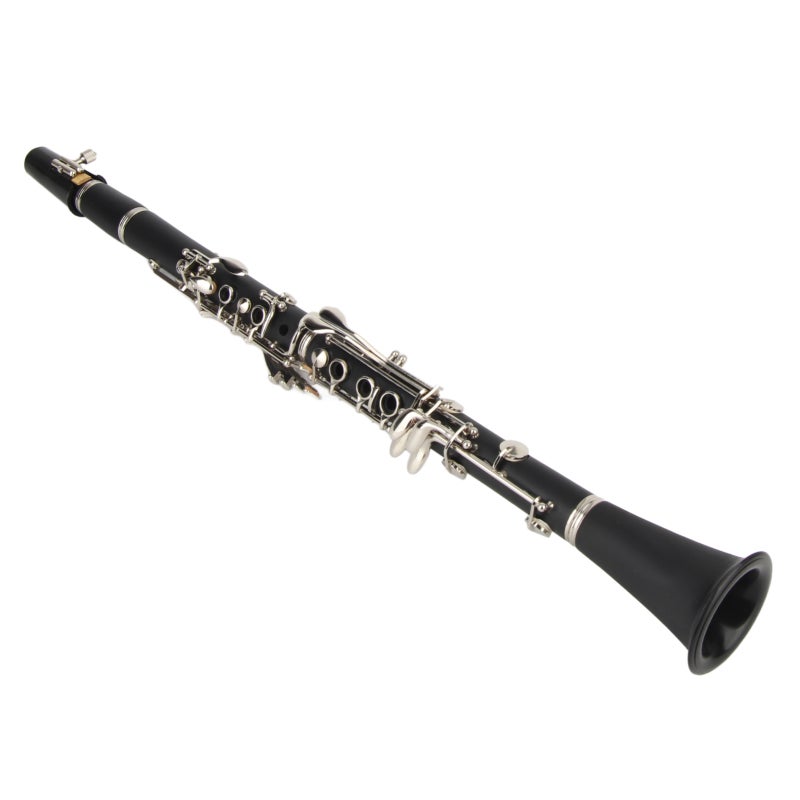 Bb Clarinet: 17 Key Black ABS & Synthetic Cardboard Tube Body - Long Service Life Precise Sound Compact Storage Clarinet Set for Beginner & Intermediate Musicians - Image 1