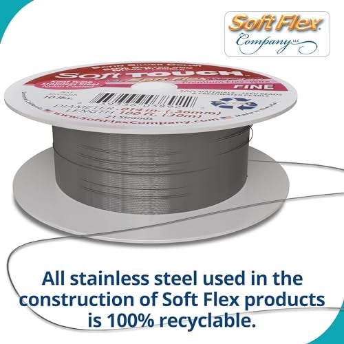 Soft Flex 21 Strand Stringing Wire - Flexible Braided - Fine 0.14 Diameter - Jewelry Making Bead Wire - Satin Silver - Image 3