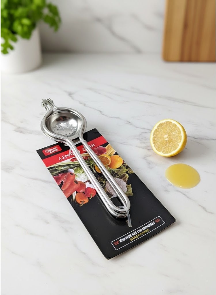 عصارة ليمون وحمضيات يدوية من الستانلس ستيل - مقاومة للصدأ، أداة مطبخ لعصر الليمون للسلطات والأسماك - Image 4