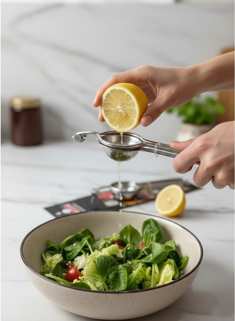 عصارة ليمون وحمضيات يدوية من الستانلس ستيل - مقاومة للصدأ، أداة مطبخ لعصر الليمون للسلطات والأسماك - Image 2