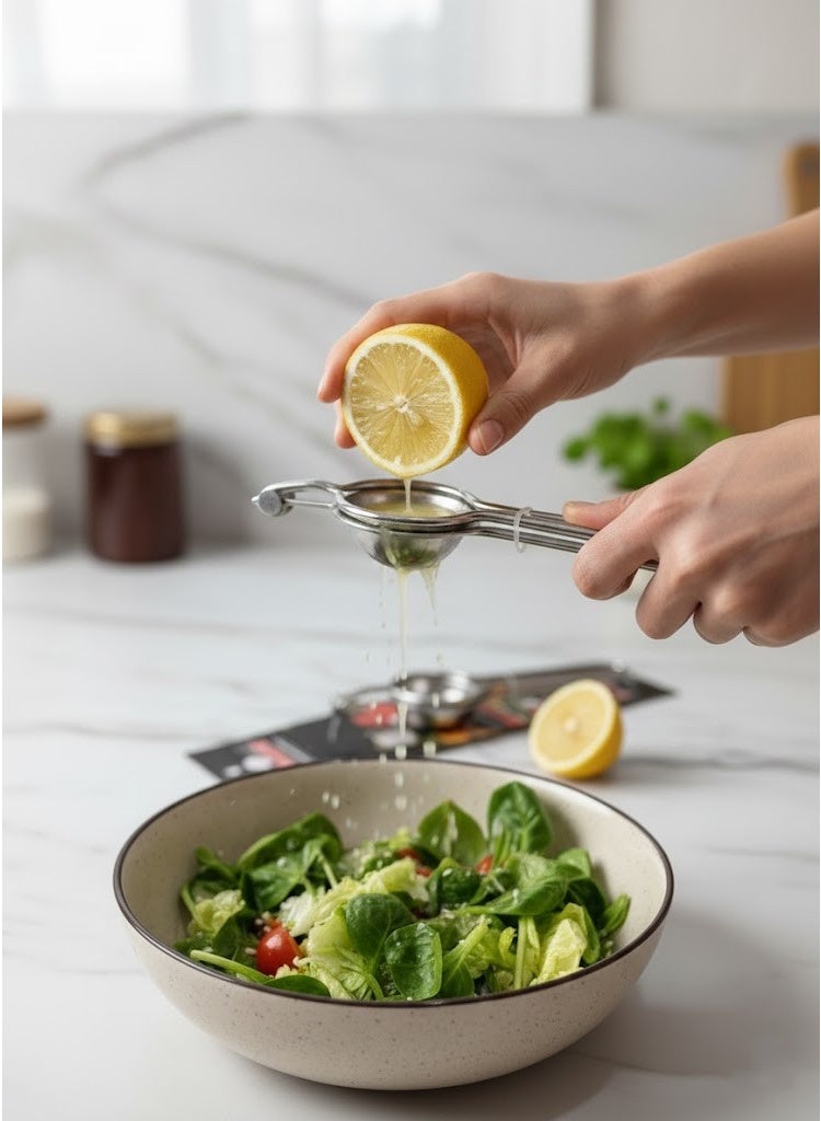عصارة ليمون وحمضيات يدوية من الستانلس ستيل - مقاومة للصدأ، أداة مطبخ لعصر الليمون للسلطات والأسماك - Image 3