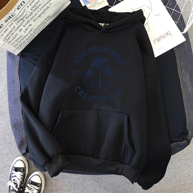 Fashionable Hoodie Cartoon Loose Sweater Women Khaki  - Image 5