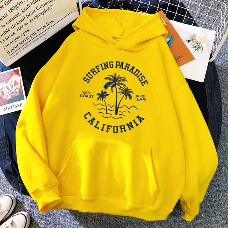 Fashionable Hoodie Cartoon Loose Sweater Women Khaki  - Image 3