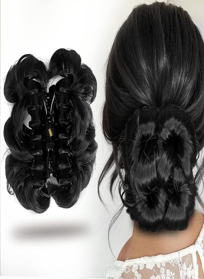 BLUSHIA Synthetic Juda Hair Bun with Clutcher Hair Accessories Hair Extension and Hair Wigs Hair Juda for Women and Girls, (Black, 6 Inch) - Image 1