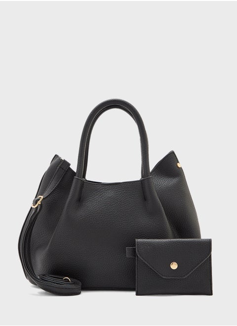 2 In 1 Slouchy Tote Bag With Wallet