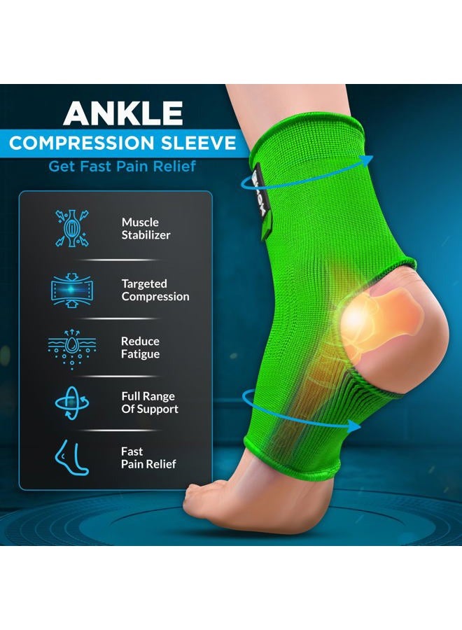 WYOX Ankle Compression Sleeve Support Brace for Men & Women, Running, Gym, Basketball, Cycling, Martial Arts, Kickboxing & Sports Stabilizer Compression Ankle Socks for Training & Recovery - Image 2
