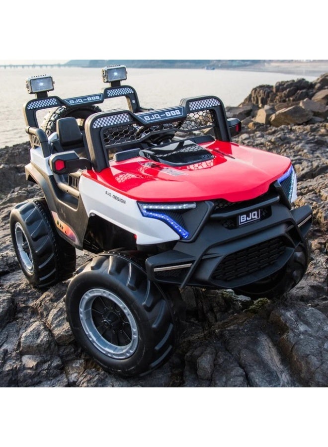 12V Rechargeable Battery Electric Car 4 * 4 Kids Ride on Toy with Light and Music Kids Electric Car for Driving 1-5 Years Boys Girls (red) - Image 4