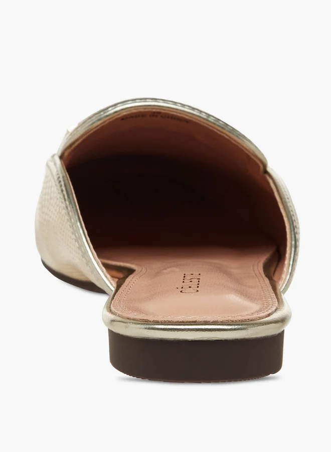 Celeste Women's Textured Slip-On Mules with Metal Accent