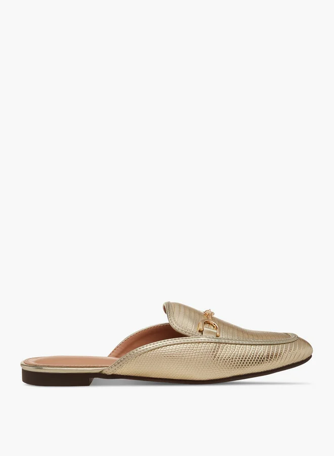 Celeste Women's Textured Slip-On Mules with Metal Accent