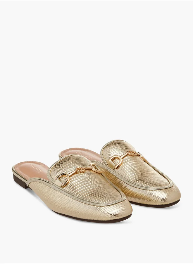 Celeste Women's Textured Slip-On Mules with Metal Accent