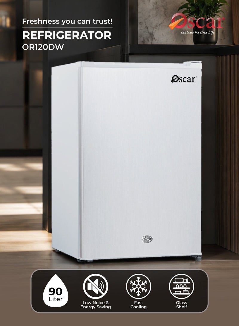 Oscar 90L Table Top Refrigerator | Compact Single Door Fridge | Mechanical Temperature Control | Energy Efficient | Lock & Key | De-Frost Technology - OR120DW | 1 Year Warranty - Image 2