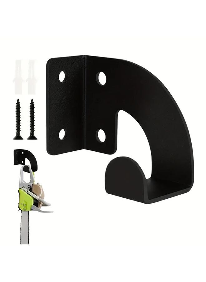 حامل منشار سلسلي ثقيل الجدار حامل شنق ليلي أسود رف منظم ورشة المرآب - Image 1