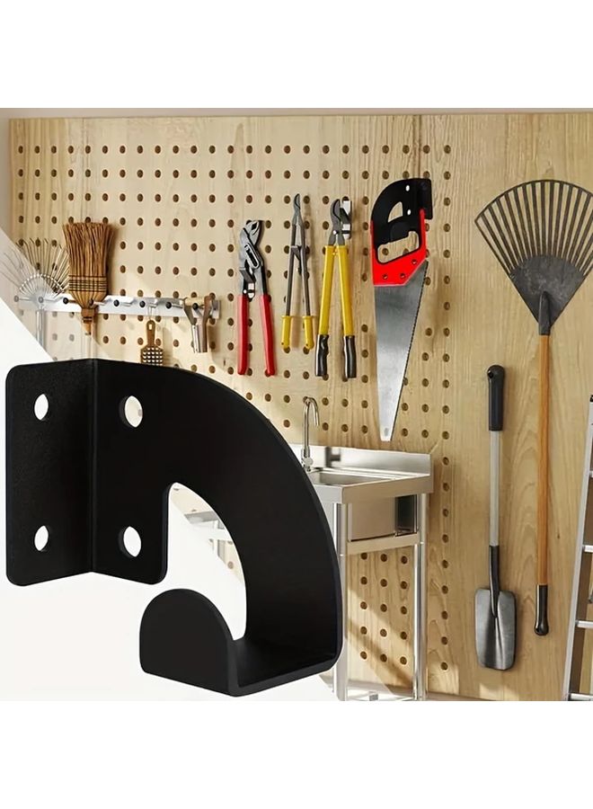 حامل منشار سلسلي ثقيل الجدار حامل شنق ليلي أسود رف منظم ورشة المرآب - Image 3