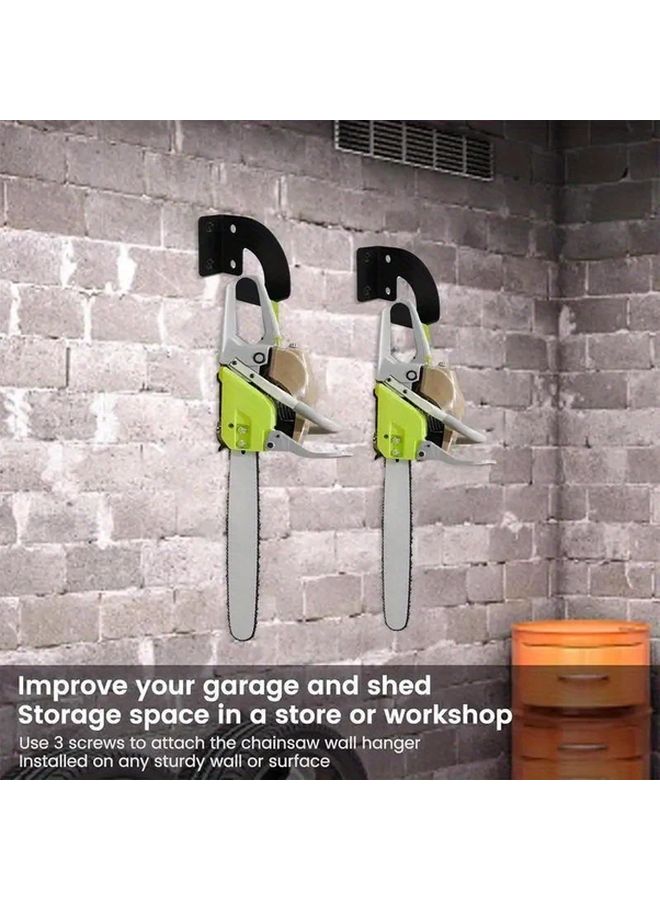 حامل منشار سلسلي ثقيل الجدار حامل شنق ليلي أسود رف منظم ورشة المرآب - Image 5