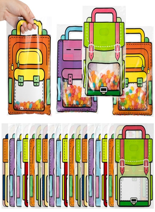 BkeeCten Party Favor Gift Bag - 100 Pack Back to School New Semester Begins Party Favor Birthday Small Shopping Grocery Retail Business Gift Goodie Candy Bags Supplies Handles Bulk Baby Shower Wedding - Image 1