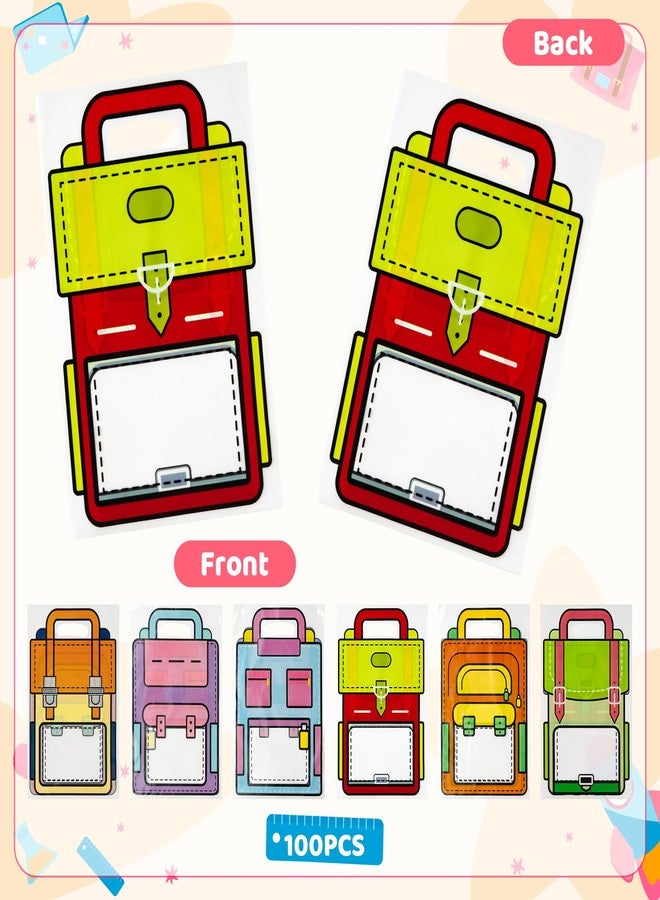 BkeeCten Party Favor Gift Bag - 100 Pack Back to School New Semester Begins Party Favor Birthday Small Shopping Grocery Retail Business Gift Goodie Candy Bags Supplies Handles Bulk Baby Shower Wedding - Image 2