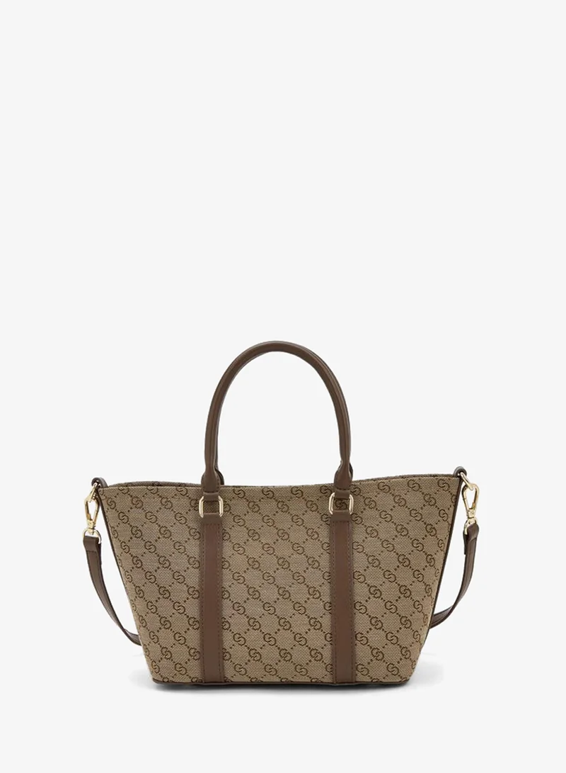 Celeste BROWN Monogram Print Tote Bag With Pouch for Women | Best Price UAE