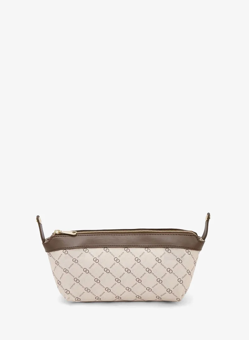 Celeste BROWN Monogram Print Tote Bag With Pouch for Women | Best Price UAE