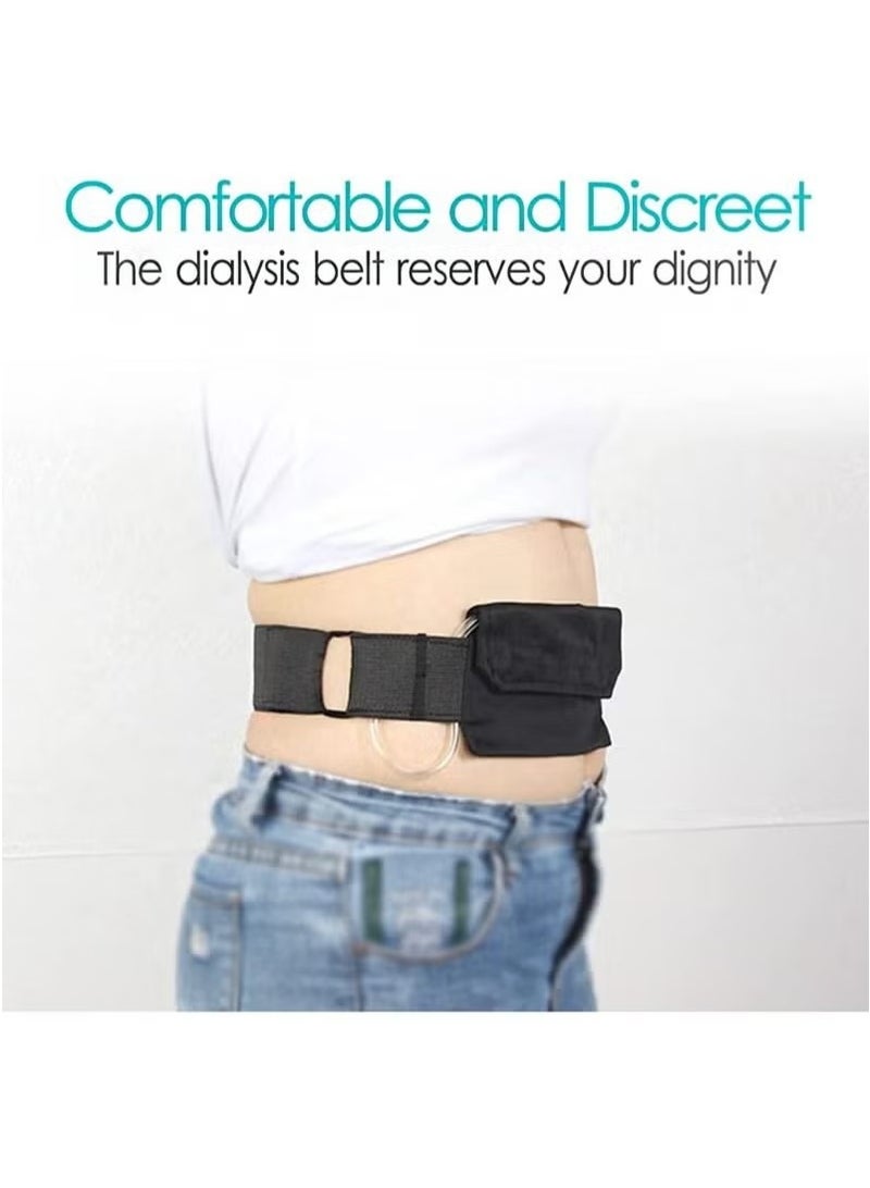 OMEVE Abdominal Therapy Aid Belt Comfortable Cotton PD Catheter G Tube Feeding Tube Hook Retainer Accessory for Abdominal Female Male Adult (Black, Size M) - Image 2