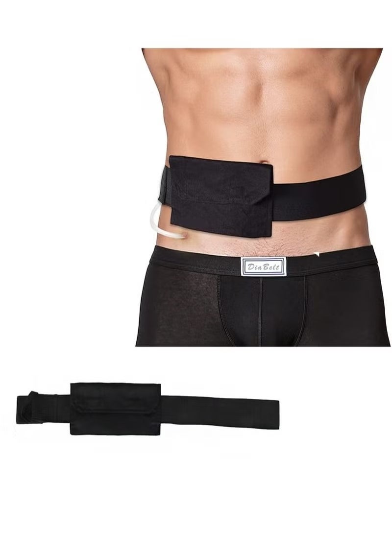OMEVE Abdominal Therapy Aid Belt Comfortable Cotton PD Catheter G Tube Feeding Tube Hook Retainer Accessory for Abdominal Female Male Adult (Black, Size M) - Image 1