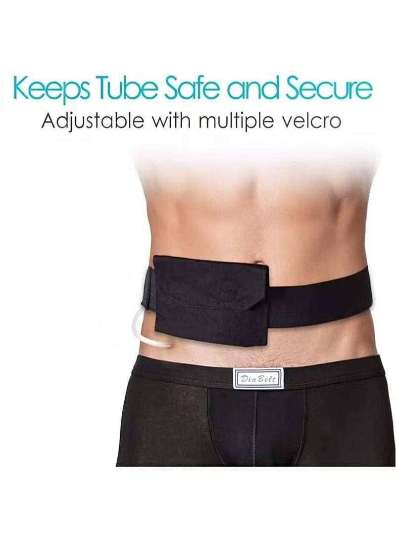 OMEVE Abdominal Therapy Aid Belt Comfortable Cotton PD Catheter G Tube Feeding Tube Hook Retainer Accessory for Abdominal Female Male Adult (Black, Size M) - Image 3