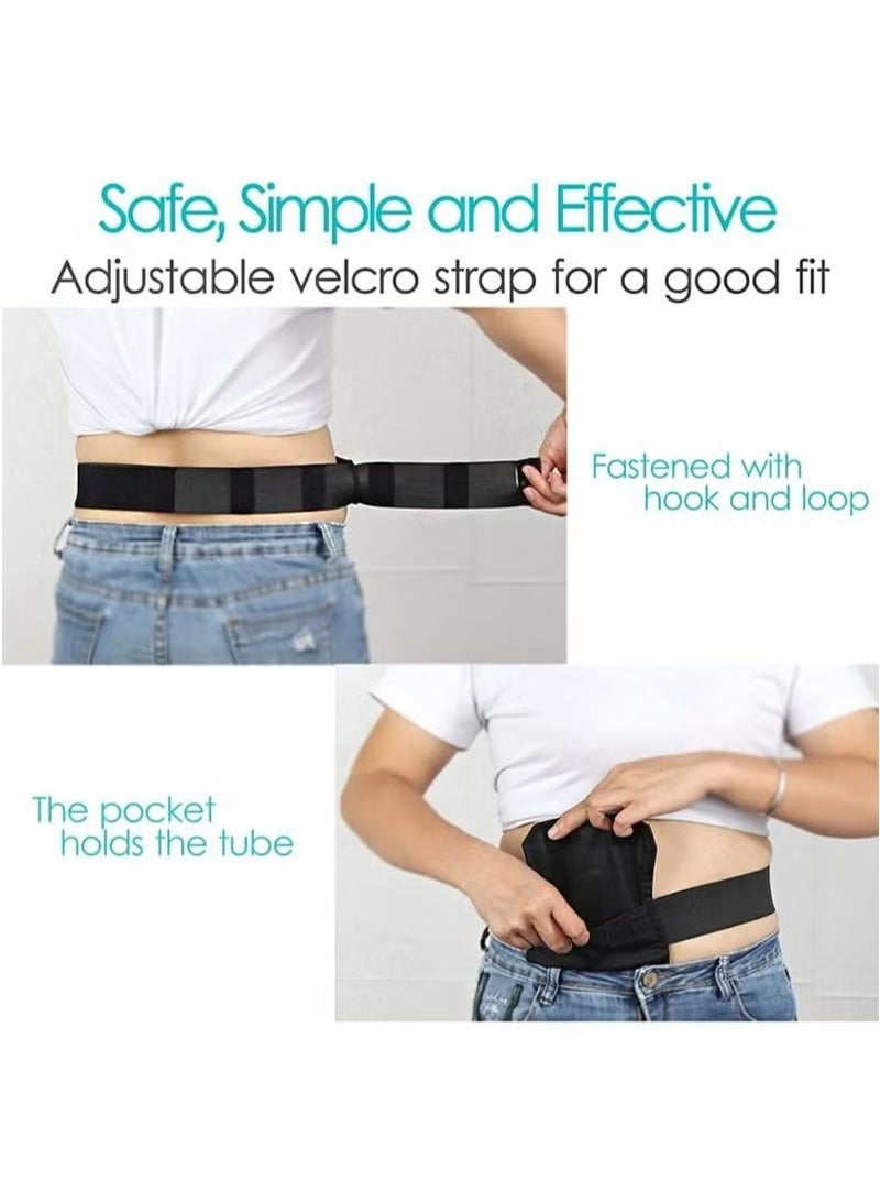 OMEVE Abdominal Therapy Aid Belt Comfortable Cotton PD Catheter G Tube Feeding Tube Hook Retainer Accessory for Abdominal Female Male Adult (Black, Size M) - Image 5