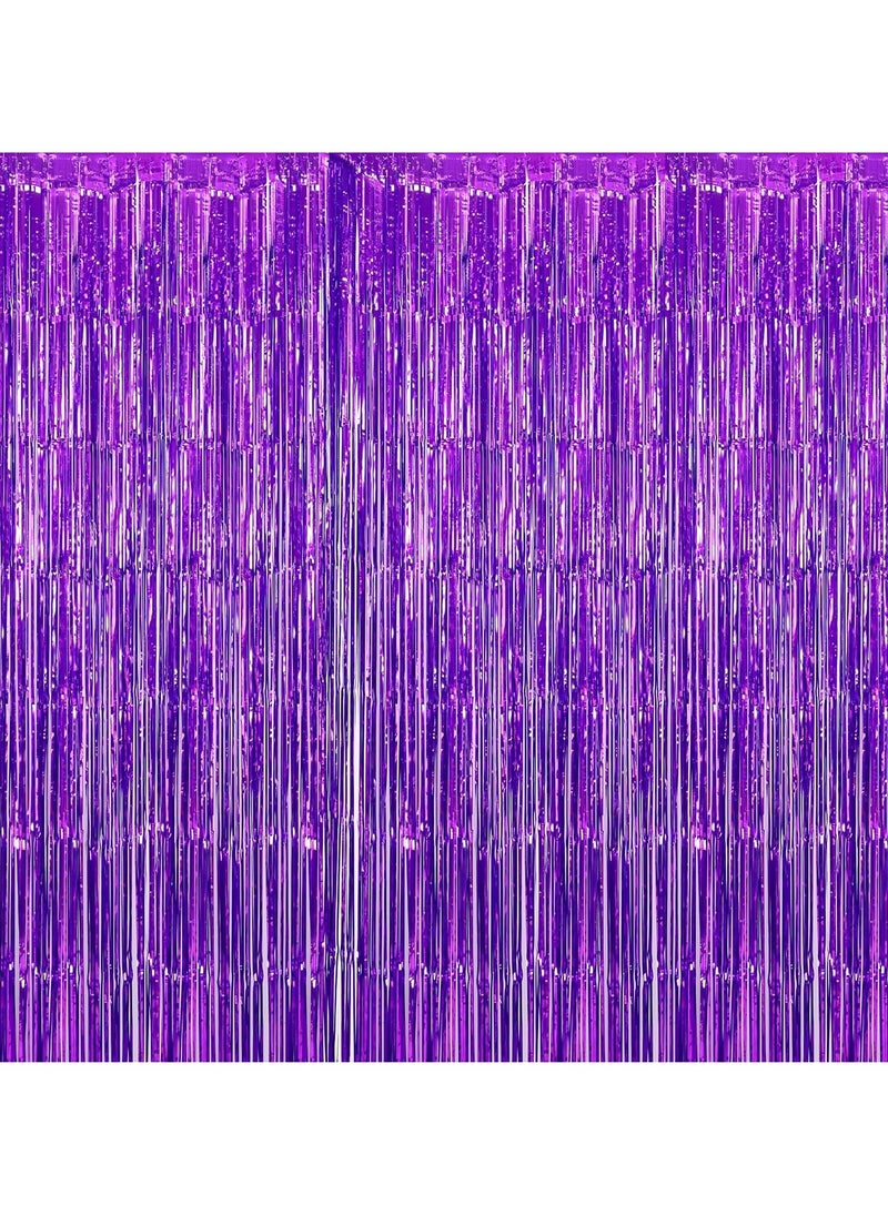 Generic 3.2ft x 6.6ft  Metallic Tinsel Foil Fringe Curtains Photo Booth Props for Birthday Wedding Engagement Bridal Shower Baby Shower Bachelorette Holiday Celebration Party Decorations  - Image 1