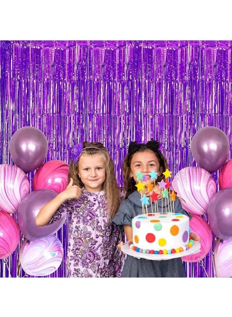 Generic 3.2ft x 6.6ft  Metallic Tinsel Foil Fringe Curtains Photo Booth Props for Birthday Wedding Engagement Bridal Shower Baby Shower Bachelorette Holiday Celebration Party Decorations  - Image 2