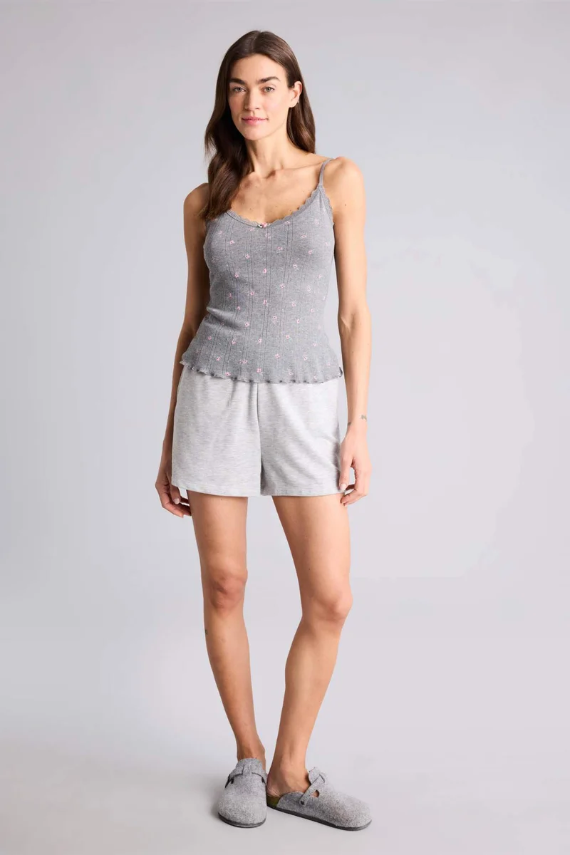 ديفاكتو Floral Cotton Tank Top