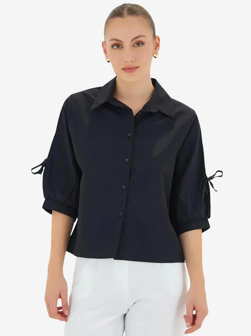 BIG DART BDART Crop Shirt with Bow