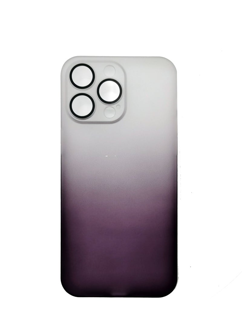 Color Fans متوافق مع هاتف iPhone 15 Pro Max، جراب لطيف متدرج وحزام معصم متجمد وسلسلة حماية شفافة للعدسات، غطاء حماية أنيق ومضاد للصدمات للنساء والفتيات - أرجواني/متدرج - Image 2