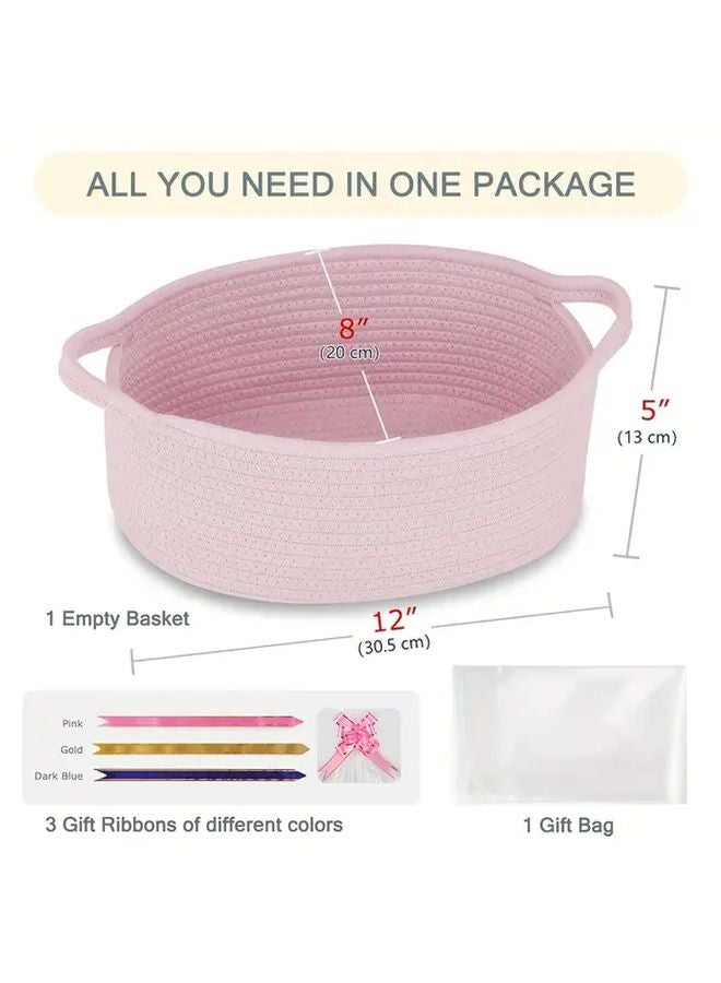 White Large Gift Basket with Bag and Ribbon Holiday Birthday Present Box - Image 4